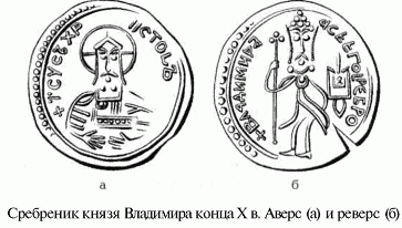 сребреник князя Владимира конца X века