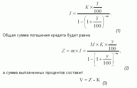 Погашение кредита равными срочными долями