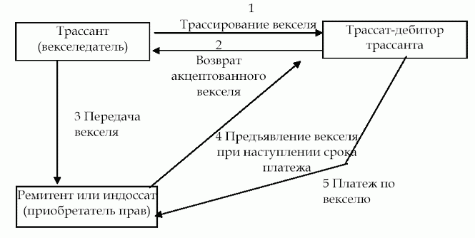  Схема оборота переводного векселя